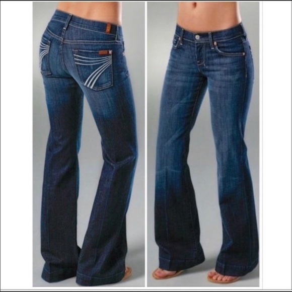 7 For All Mankind Denim - 7 for all mankind DOJO flare dark wash jeans SZ 27